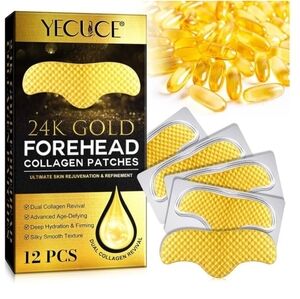 24K Gold Forehead Collagen Patches, NIB